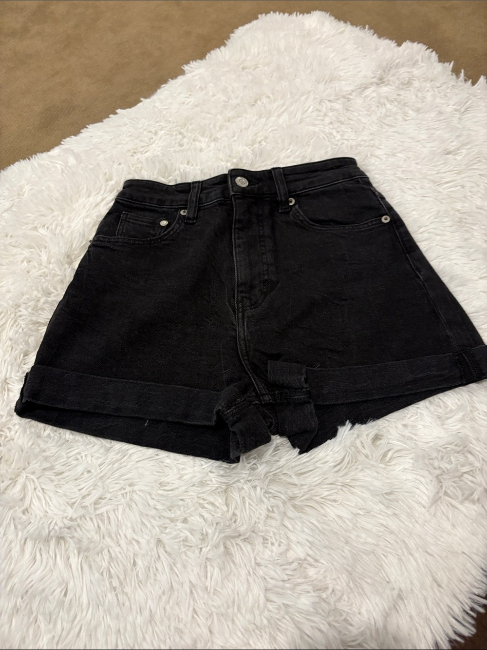 H&M ultra high waist shorts mom denim shorts